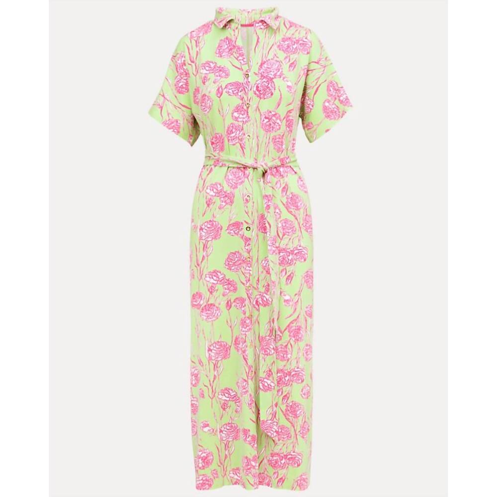 NEW LILLY PULITZER mckennon upf 50+ maxi dress in pistachio macaron - Picture 7 of 7